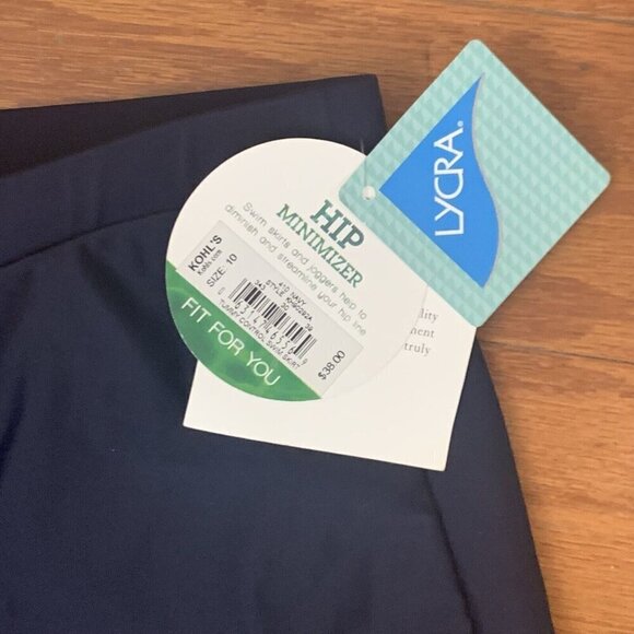 Skort SZ 10 Dark Blue wrap with brief panty Hip Minimizer • Croft & Barrow - Picture 4 of 4